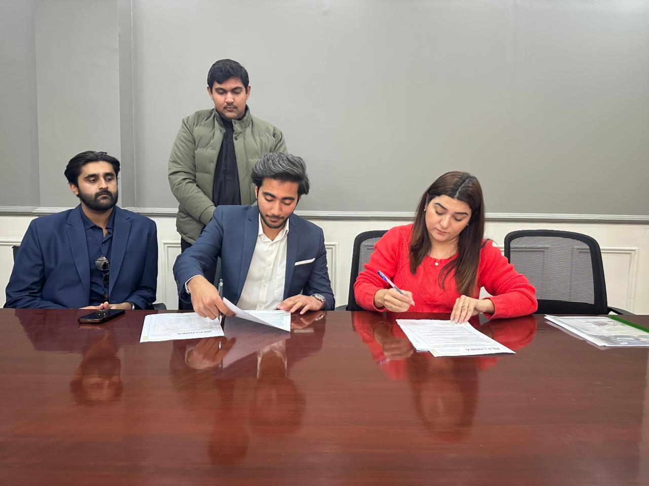 Alina from Central Park Medical College signing with the Panora team